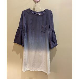 Violet Weekend 3/4 sleeve ombré loose fit Purplish/Blue Dress, sz M